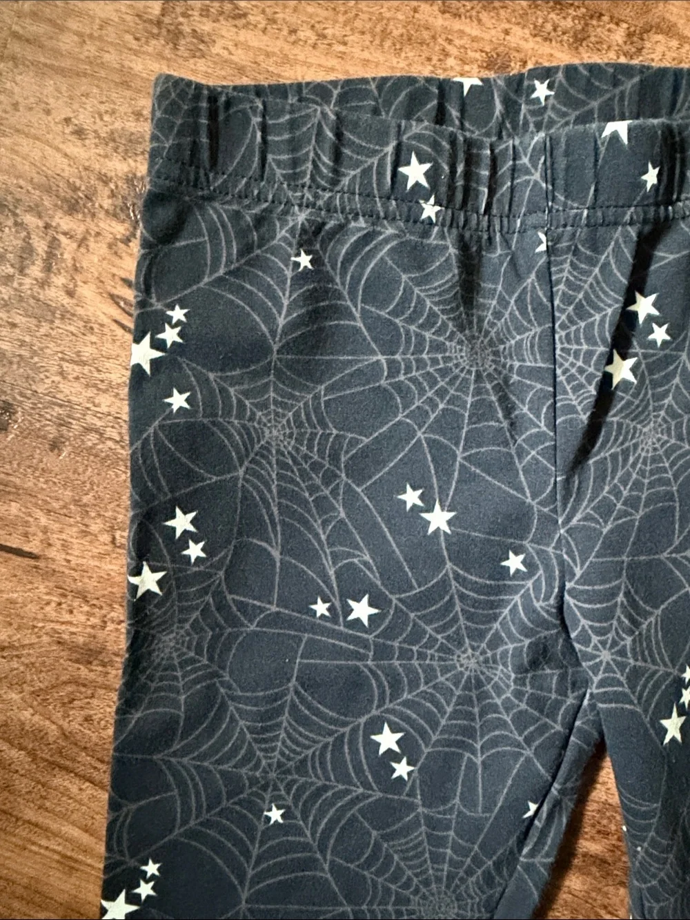 Kids Star & Web Print Black Leggings